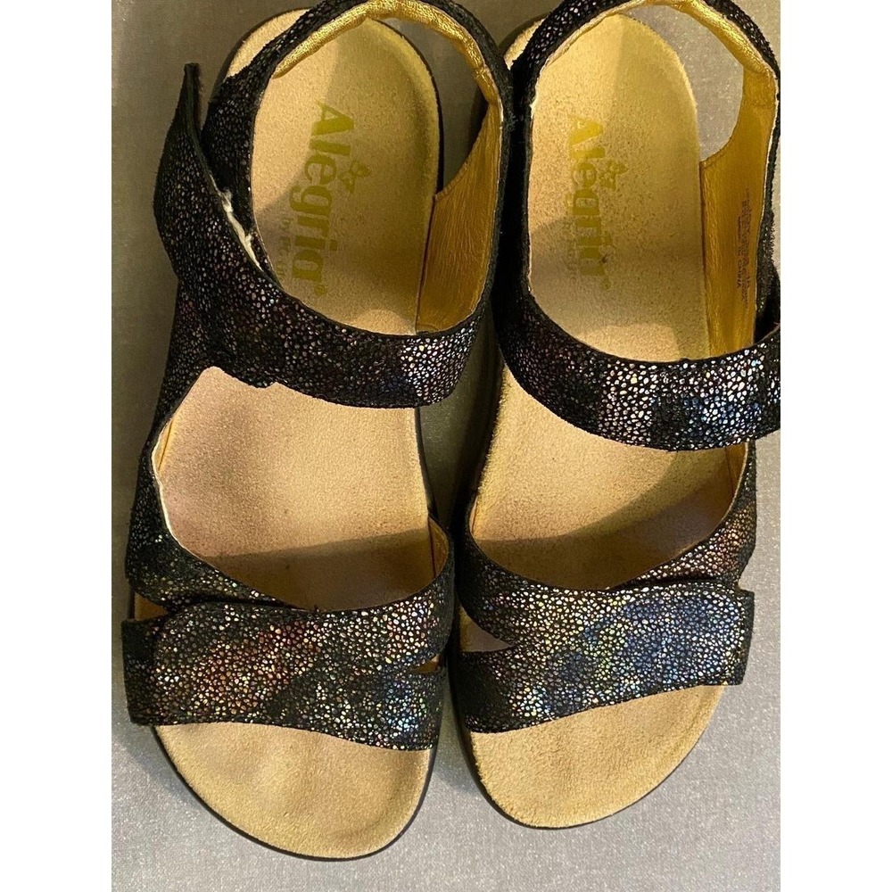Alegria Joy Glitter Sandals 38 Flat Shoes Vacation Adjustable SKU2